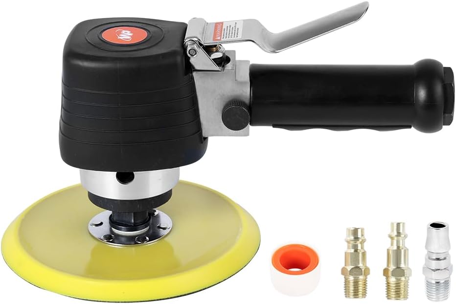 WORKPAD Dual Action Angle Air Sander, 6" Adhesive Pad, 10,000 rpm, Side Exhaust WPDAAS150