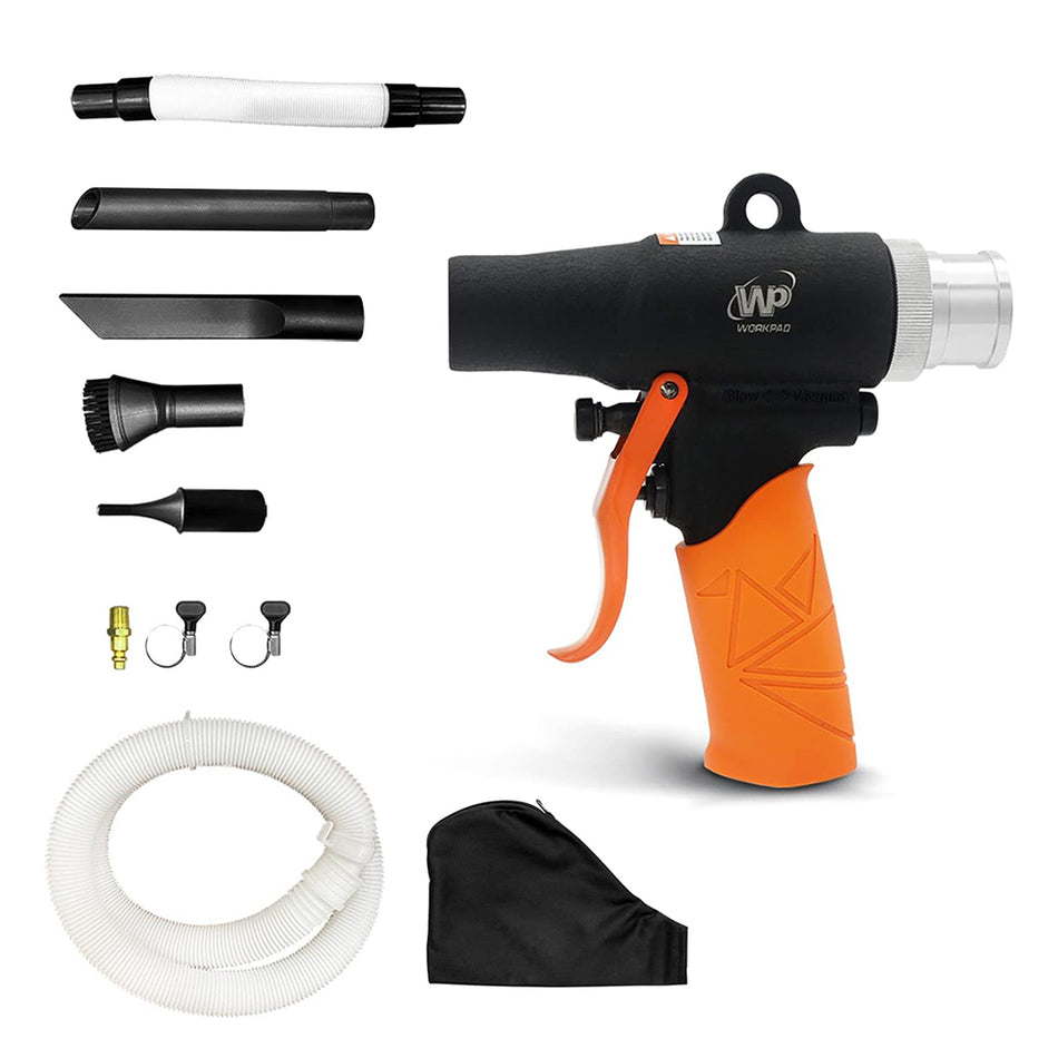 Air Duster Gun,WP WORKPAD Blow/Suction Dual-purpose Dust Blowing Gun Pneumatic Cleaning Tool with Different Nozzle Attachments